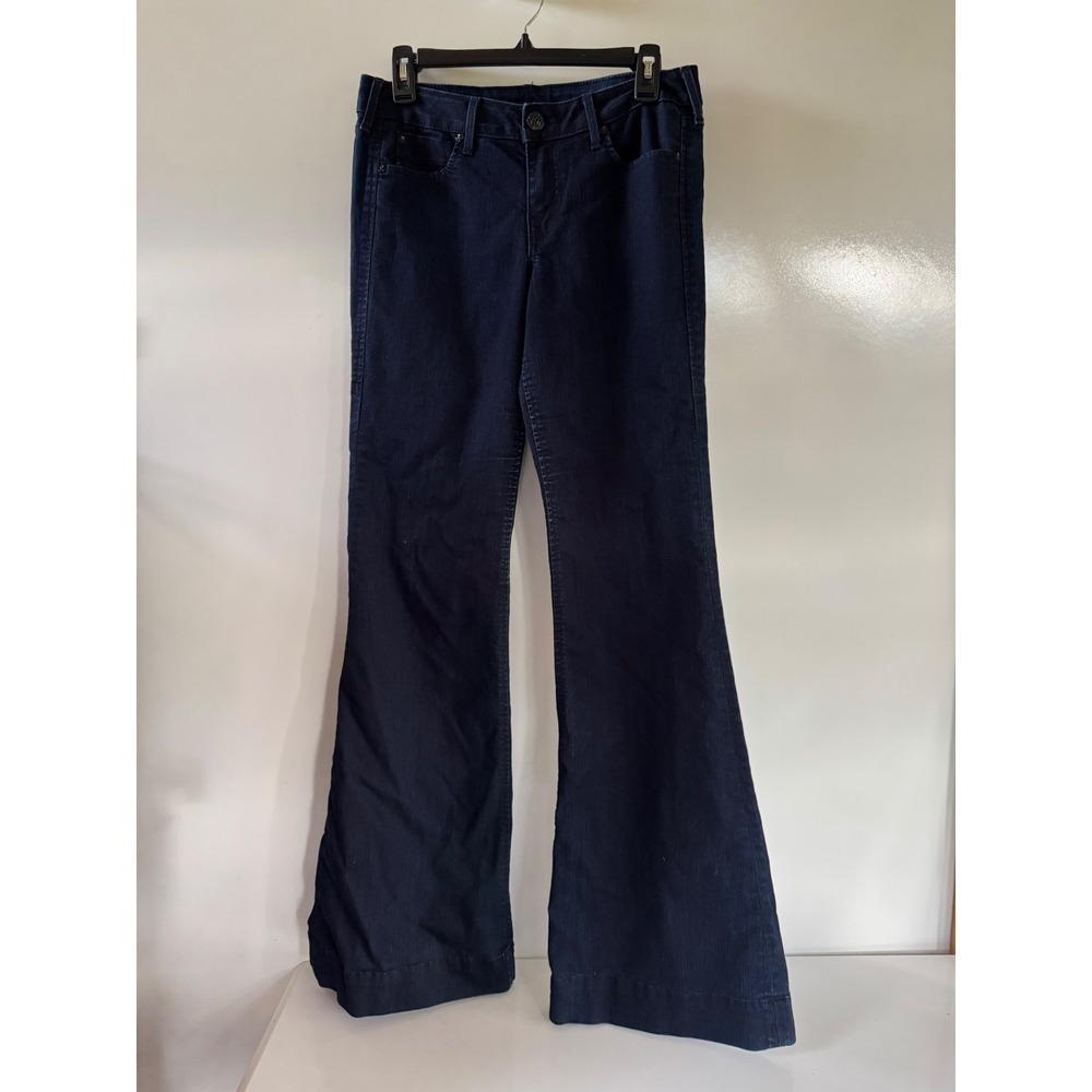 True Religion Dana Flare Jeans Dark Wash Blue Denim Made in USA Sz 29 (31")